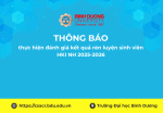 Thông báo thực hiện đánh giá kết quả rèn luyện sinh viên HKI NH 2025-2026